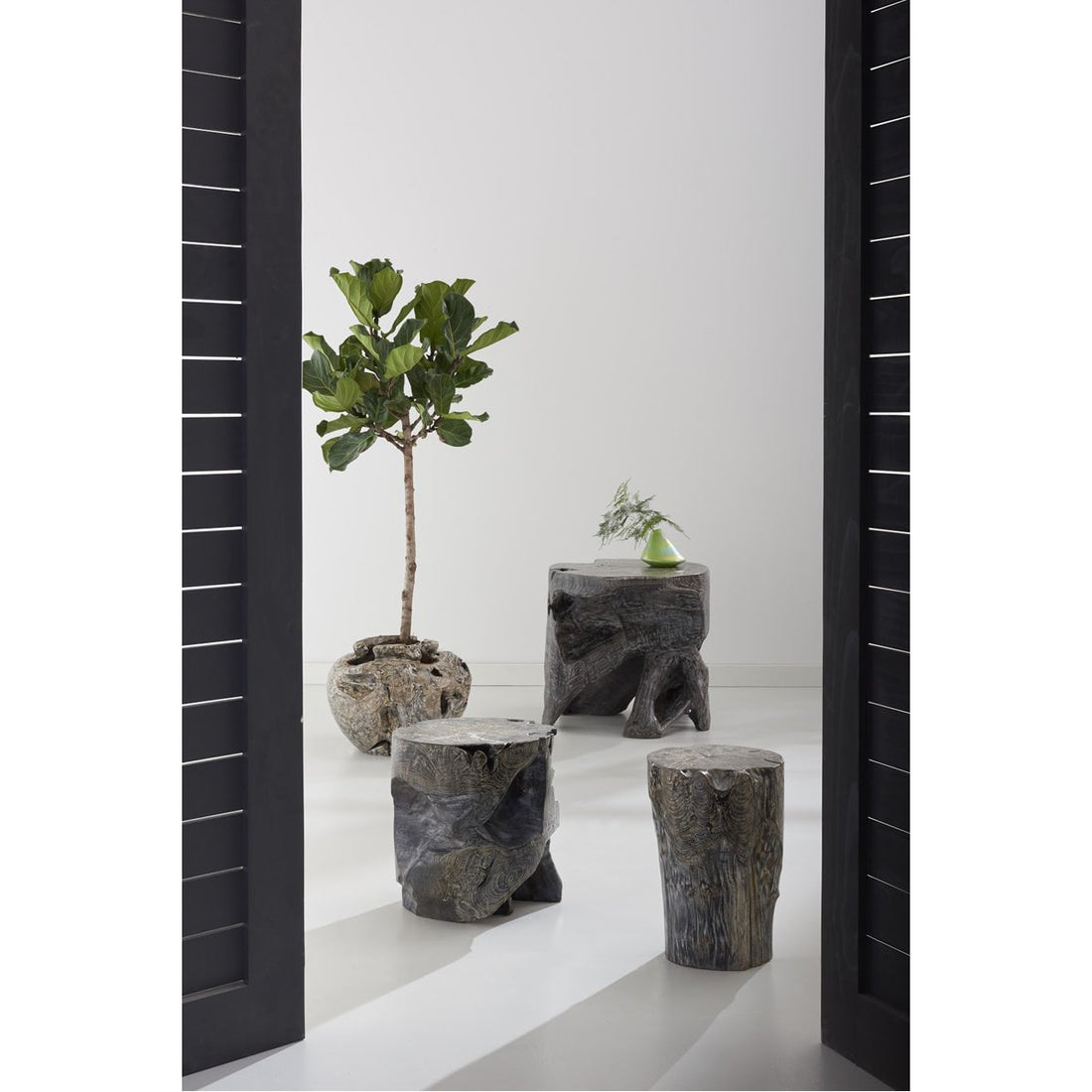 Phillips Collection Black Wash Teak Planter