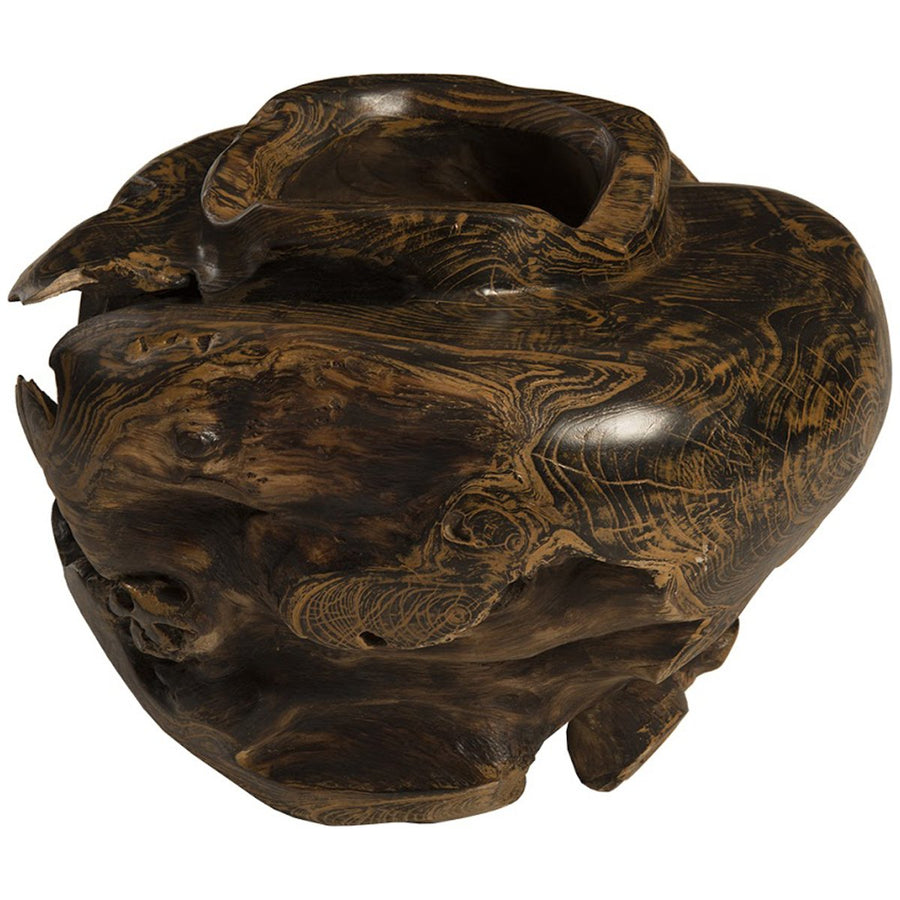 Phillips Collection Dark Brown Teak Planter