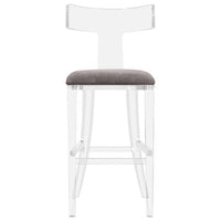 Interlude Home Tristan Klismos Bar Stool - Grey Velvet