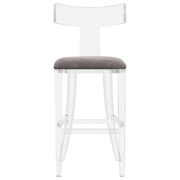 Interlude Home Tristan Klismos Bar Stool - Grey Velvet