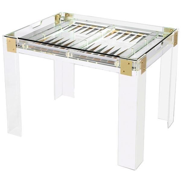 Interlude Home Pierre Acrylic Backgammon Table