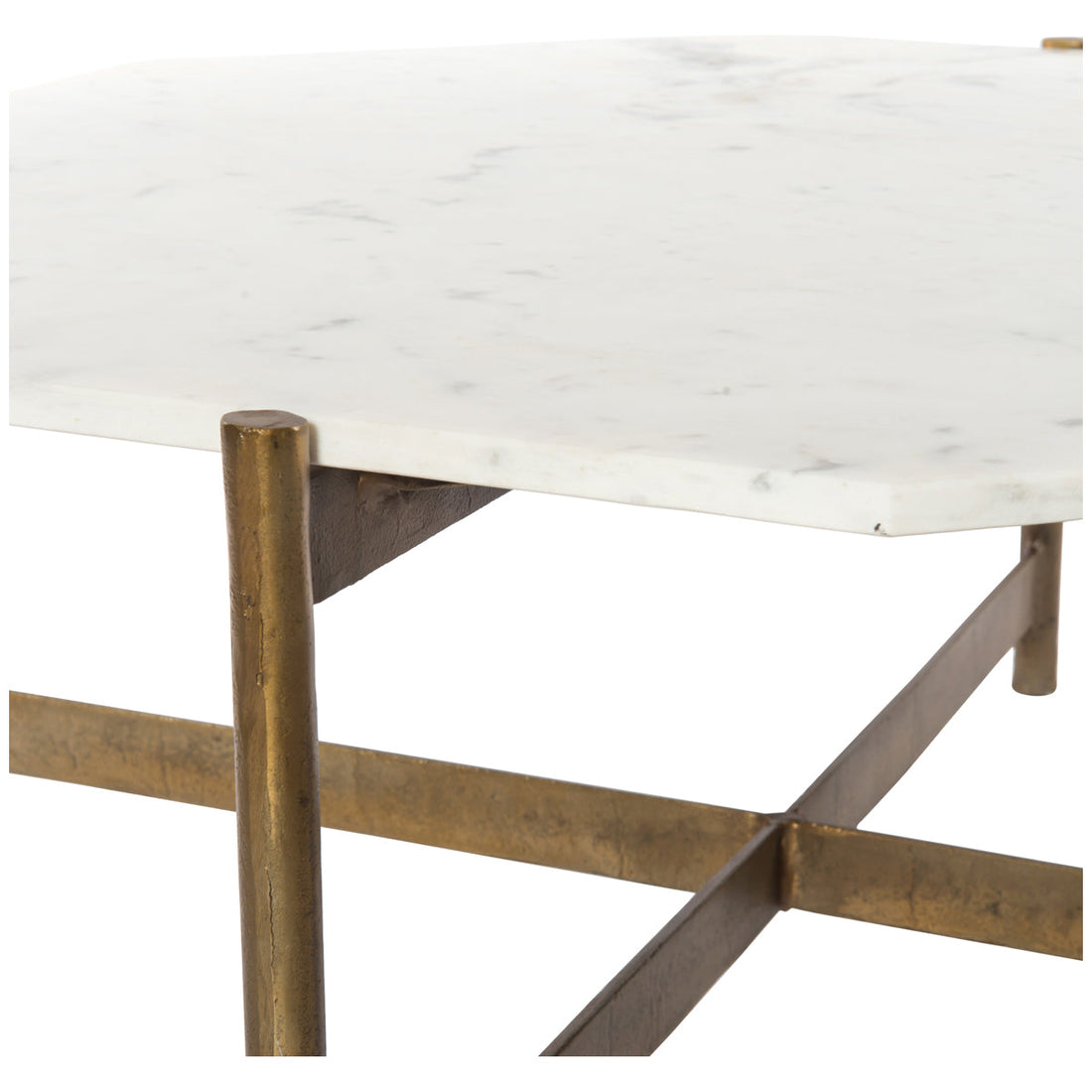 Four Hands Marlow Adair Coffee Table - Raw Brass