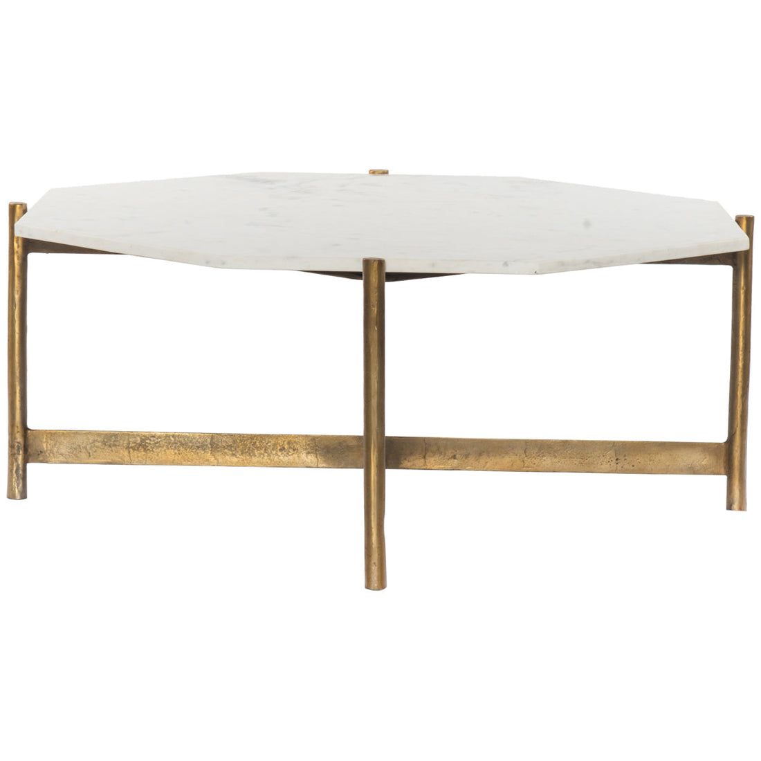 Four Hands Marlow Adair Coffee Table - Raw Brass