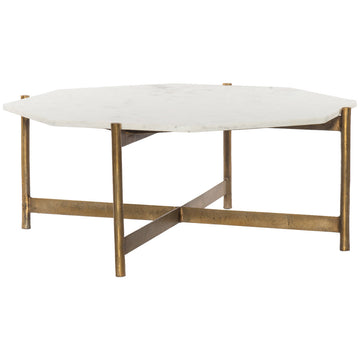 Four Hands Marlow Adair Coffee Table - Raw Brass