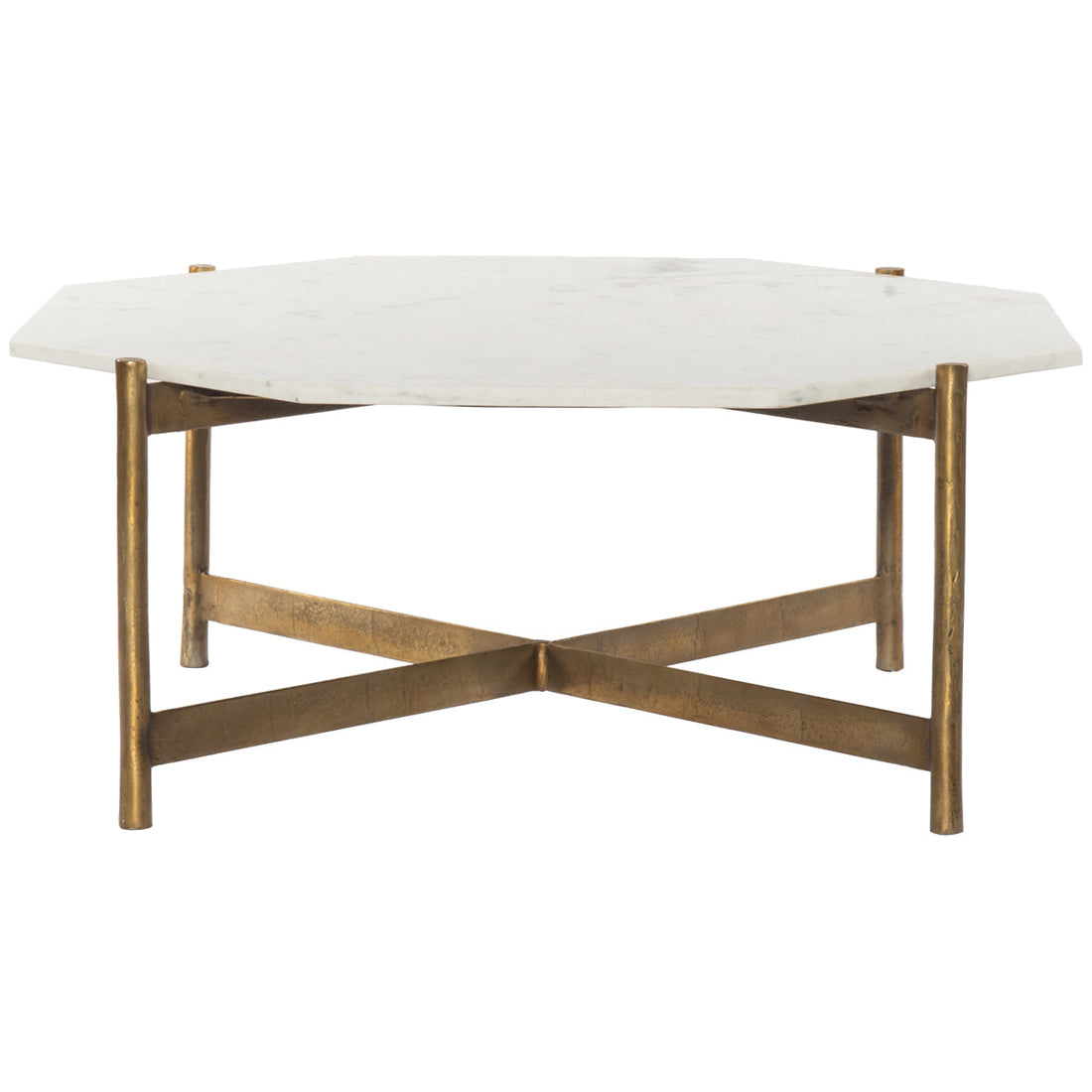 Four Hands Marlow Adair Coffee Table - Raw Brass