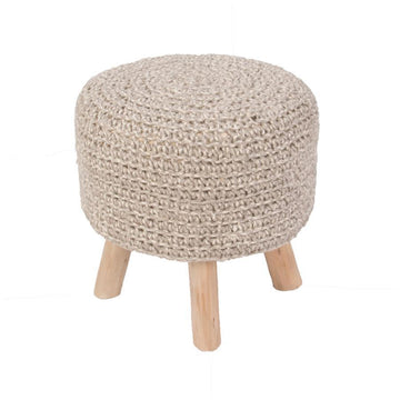 Jaipur Westport By Rug Republic Montana Stool Wool/Wooden Legs Pouf