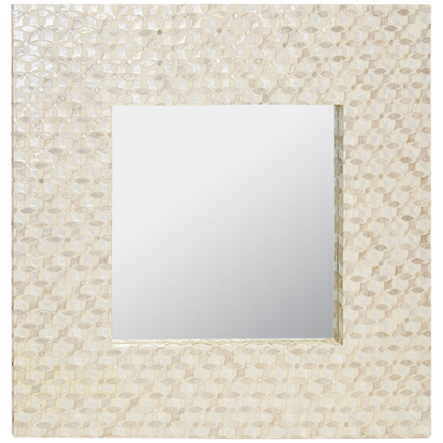 Worlds Away Square Capiz Shell Mirror