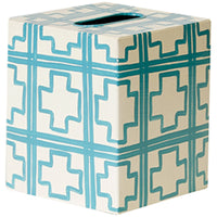 Worlds Away Tissue Box with Geometric Design