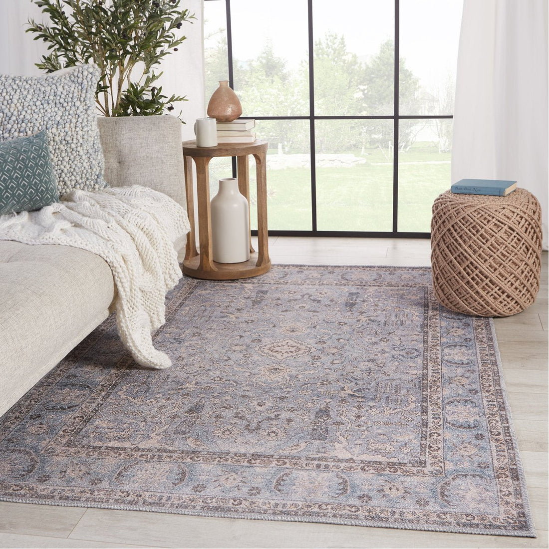 Jaipur Kindred Kadin Medallion Oriental Blue Gray KND12 Rug