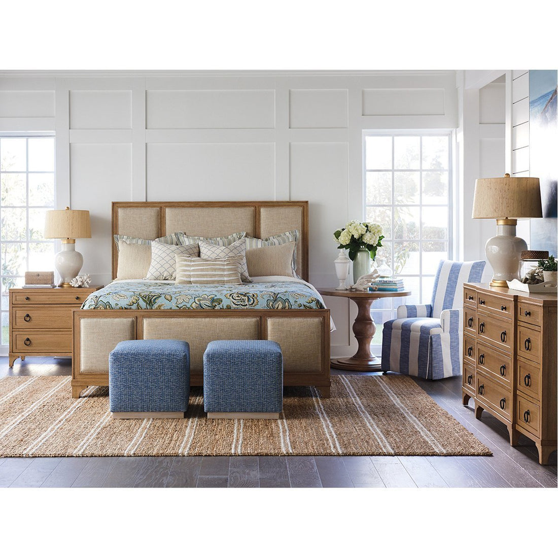 Lexington Barclay Butera Newport Crystal Cove Upholstered Panel Bed