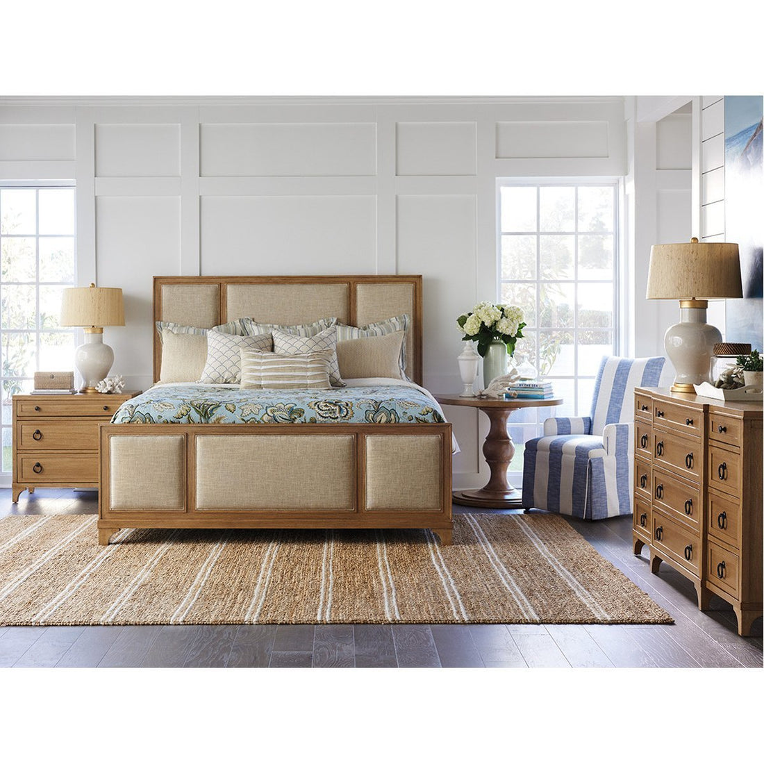 Lexington Barclay Butera Newport Crystal Cove Upholstered Panel Bed