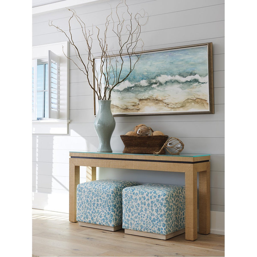 Lexington Barclay Butera Newport Harbor Raffia Console Table