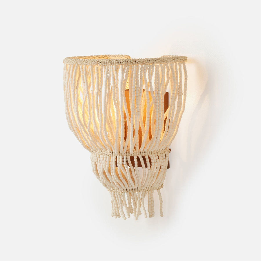 Made Goods Aida 1-Light Sconce with Gathered Strands of Coco Beads