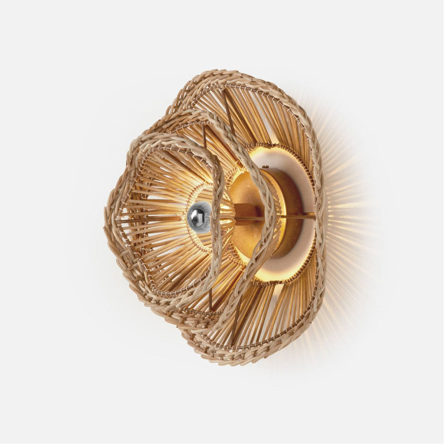 Made Goods Alondra Layered Rattan Floral Sconce