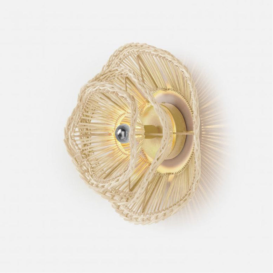 Made Goods Alondra Layered Rattan Floral Sconce