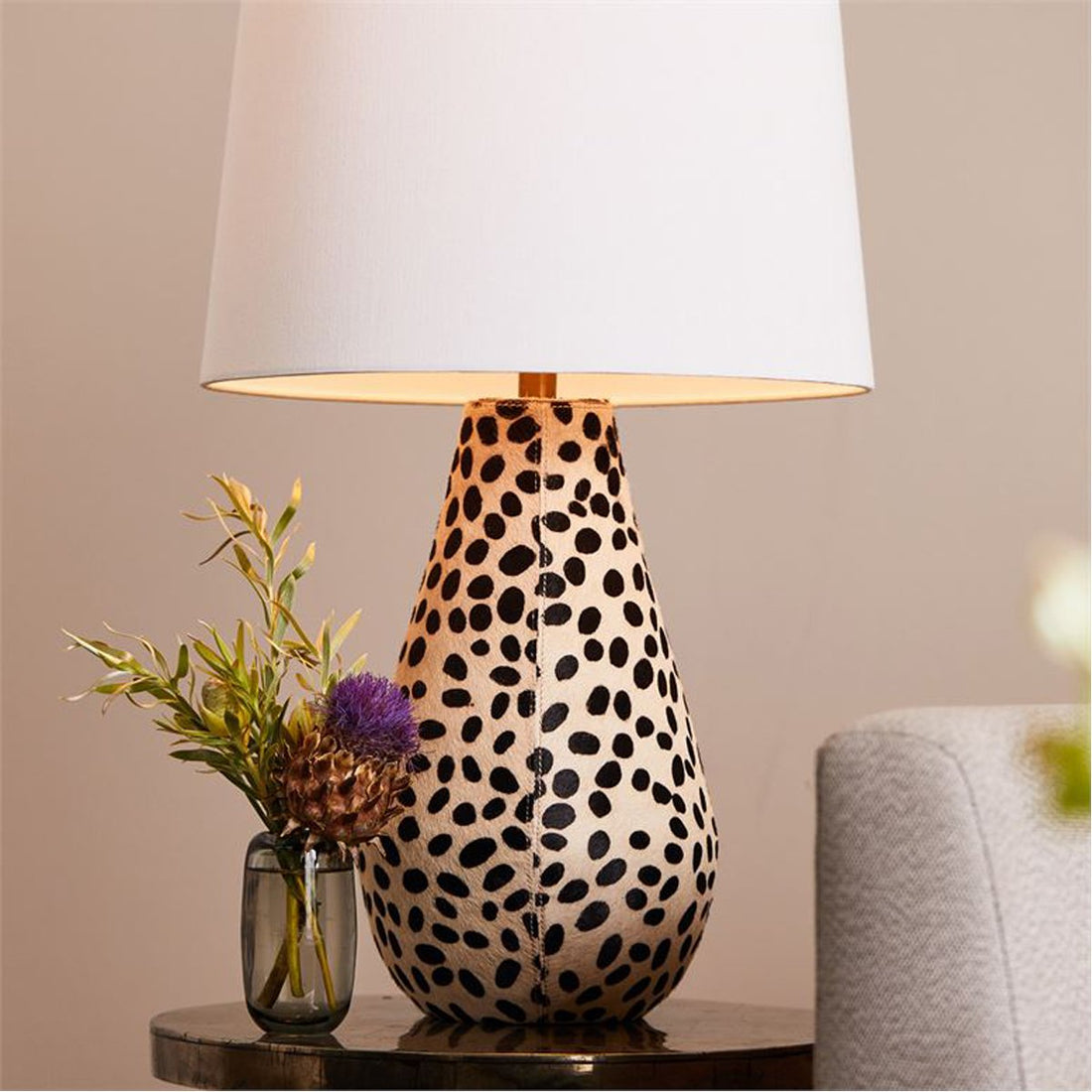 Made Goods Gwenora Dalmatian Print Table Lamp