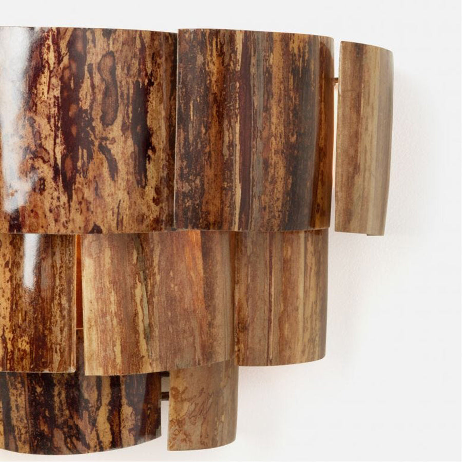 Made Goods Marjorie Tiered Banana Bark 2-Light Sconce