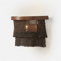 Made Goods Patricia Sconce Tiered Woven Coco Bead sconce