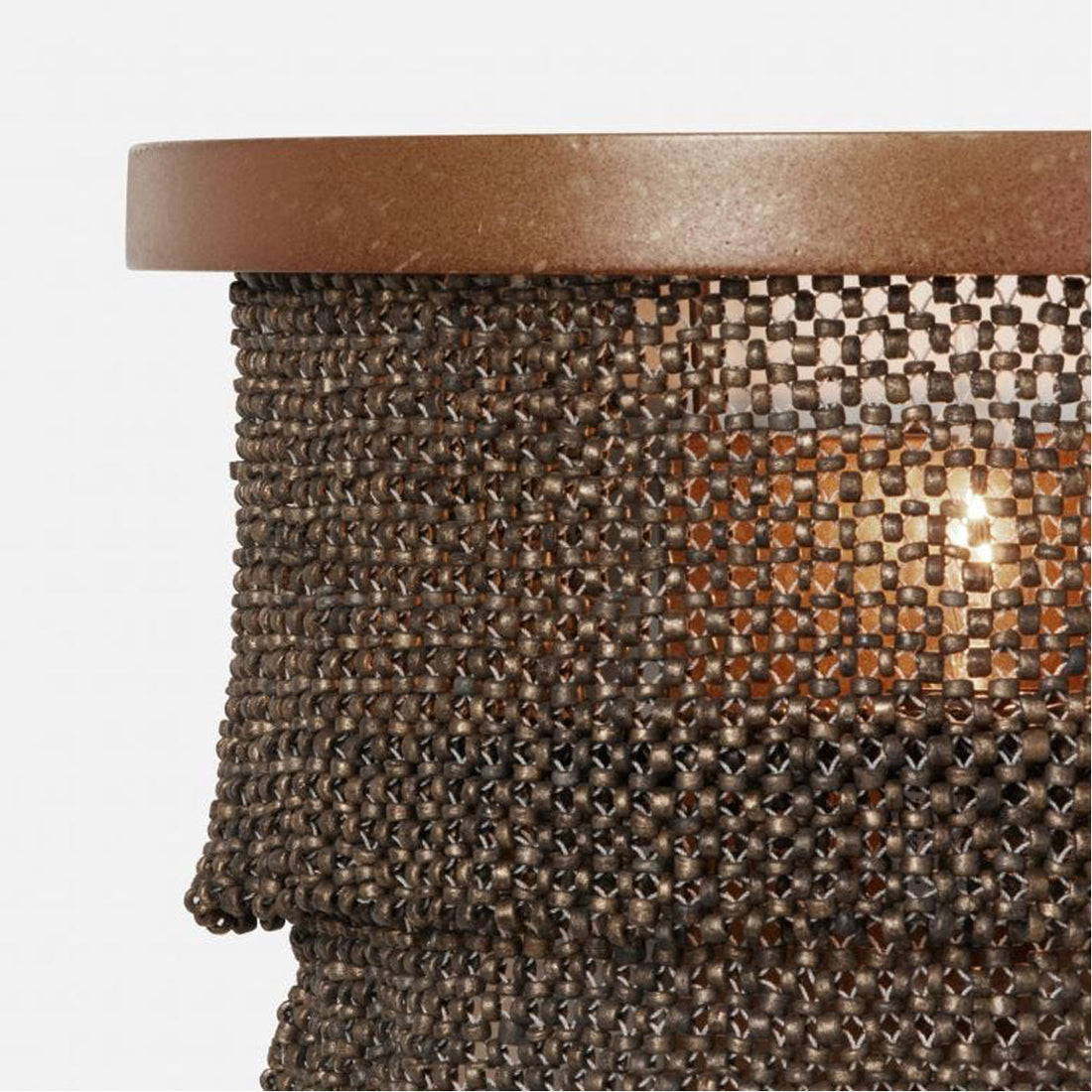 Made Goods Patricia Sconce Tiered Woven Coco Bead sconce