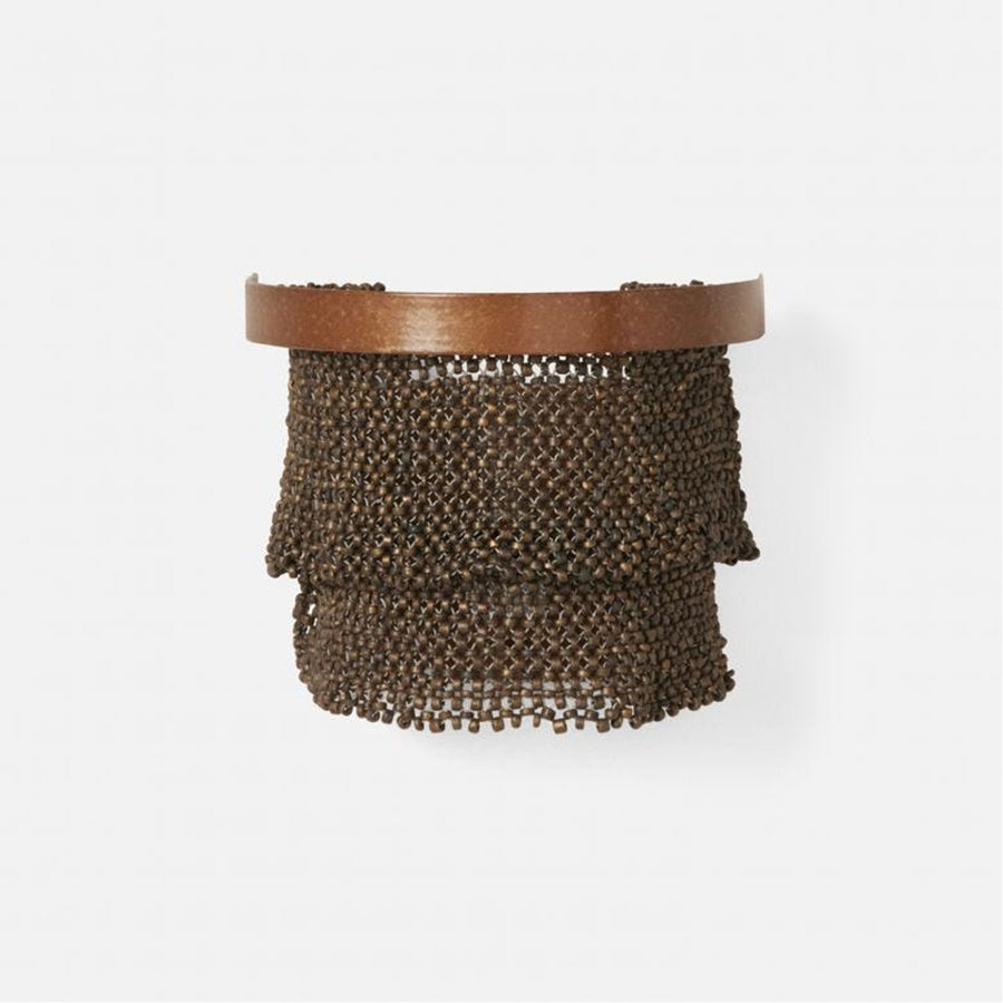 Made Goods Patricia Sconce Tiered Woven Coco Bead sconce