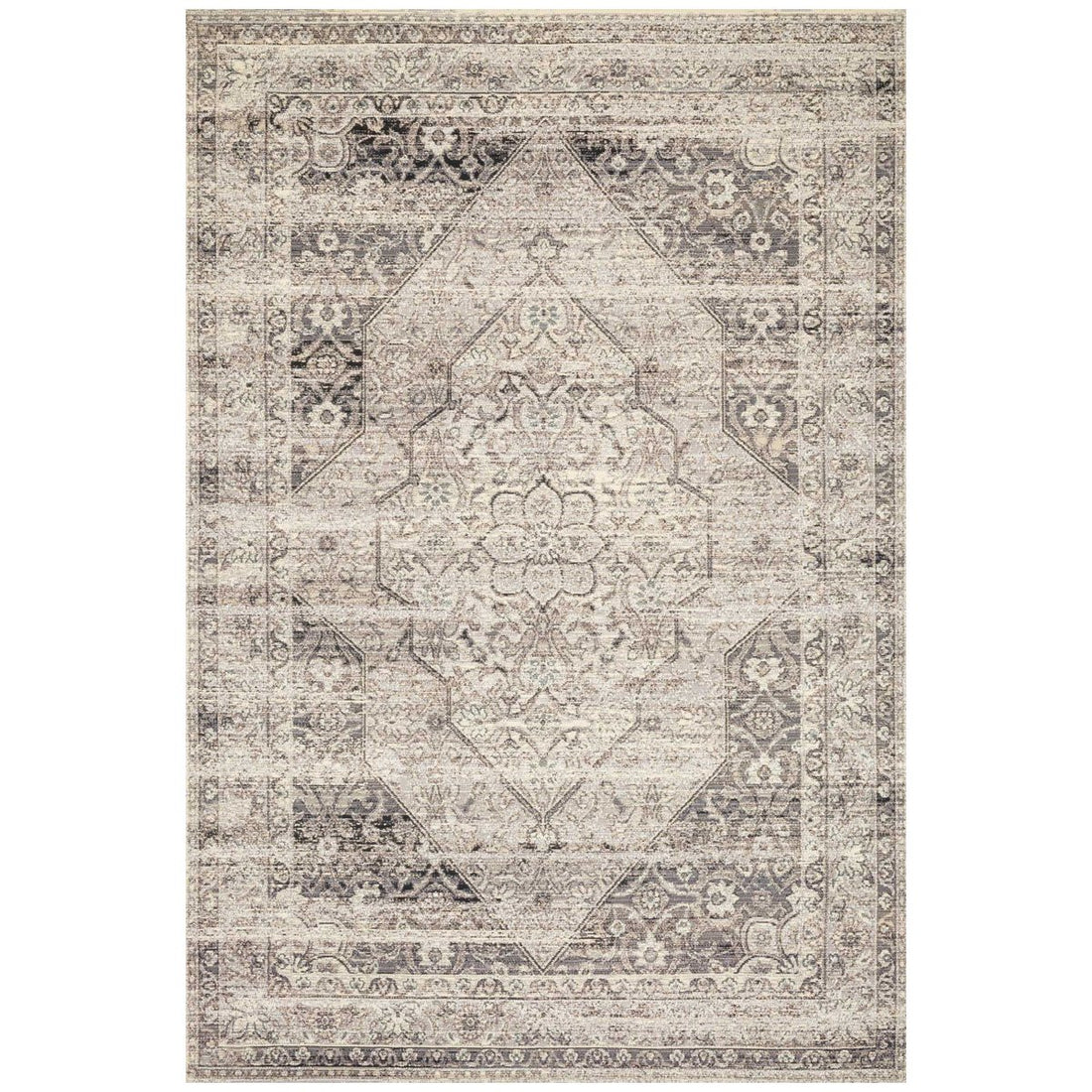 Loloi Mika MIK-12 Stone Ivory Power Loomed Rug