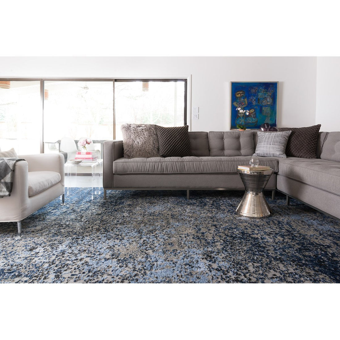 Loloi Viera VR-07 Grey and Navy Rug