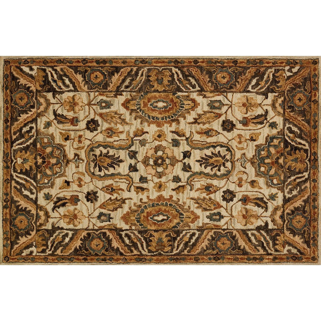 Loloi Victoria VK-02 Ivory and Dark Taupe Rug