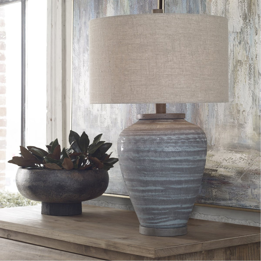 Uttermost Pelia Light Aqua Table Lamp