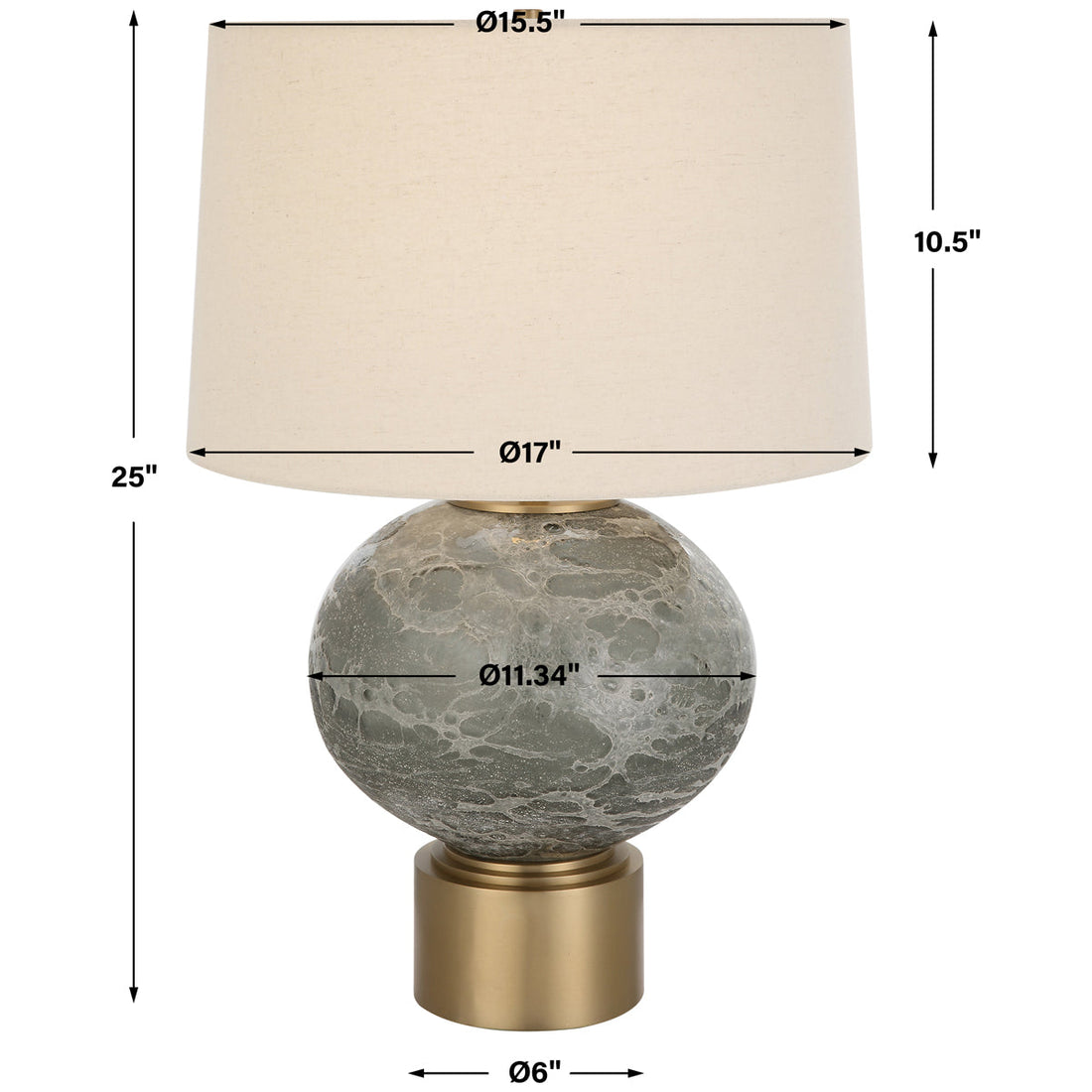 Uttermost Lunia Gray Glass Table Lamp