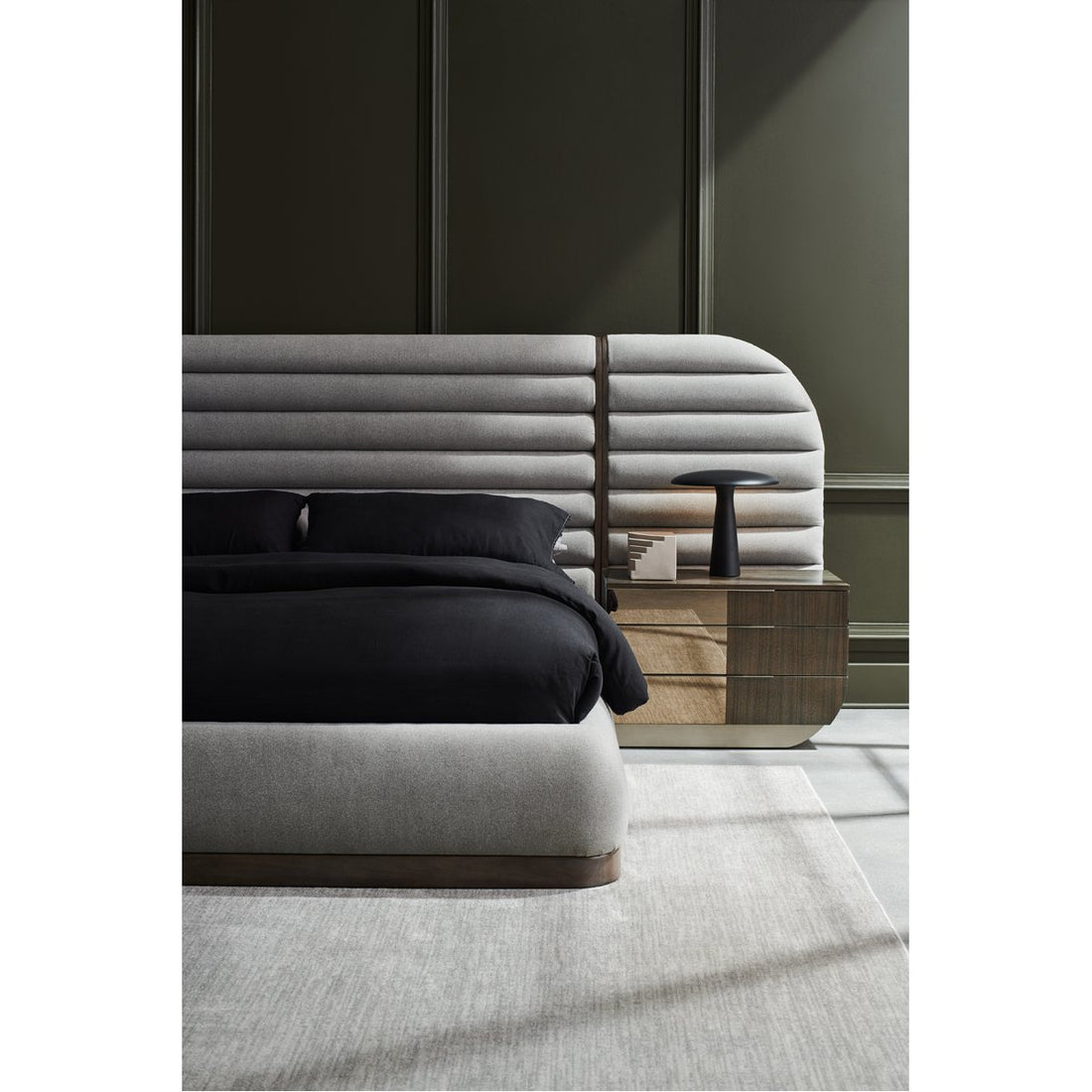 Caracole La Moda Upholstered Panel Bed with Wing Panels