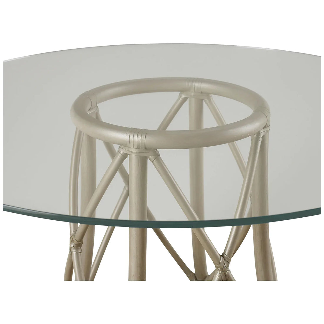 Baker Furniture Gondola 48" Round Dining Table MCA3034, Salt Metallic