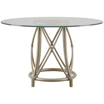 Baker Furniture Gondola 48" Round Dining Table MCA3034, Salt Metallic