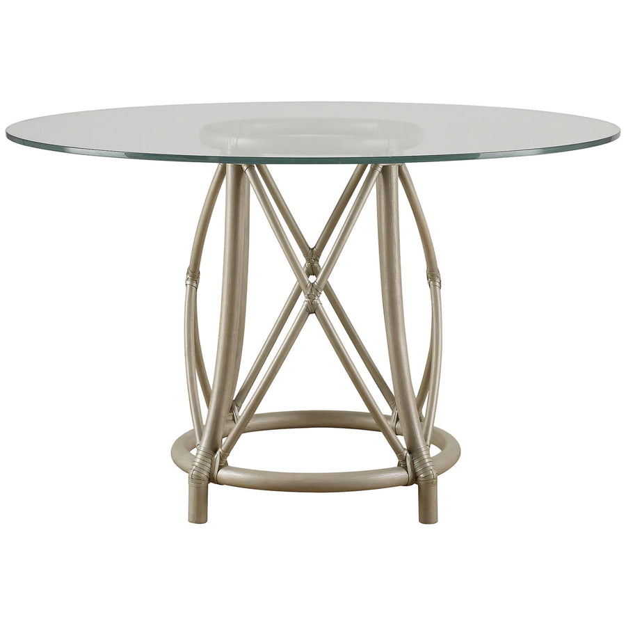 Baker Furniture Gondola 48" Round Dining Table MCA3034, Salt Metallic