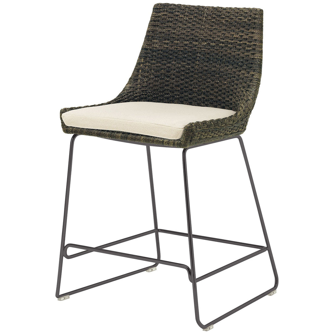 Baker Furniture Woven Shelter Barstool MCO409T