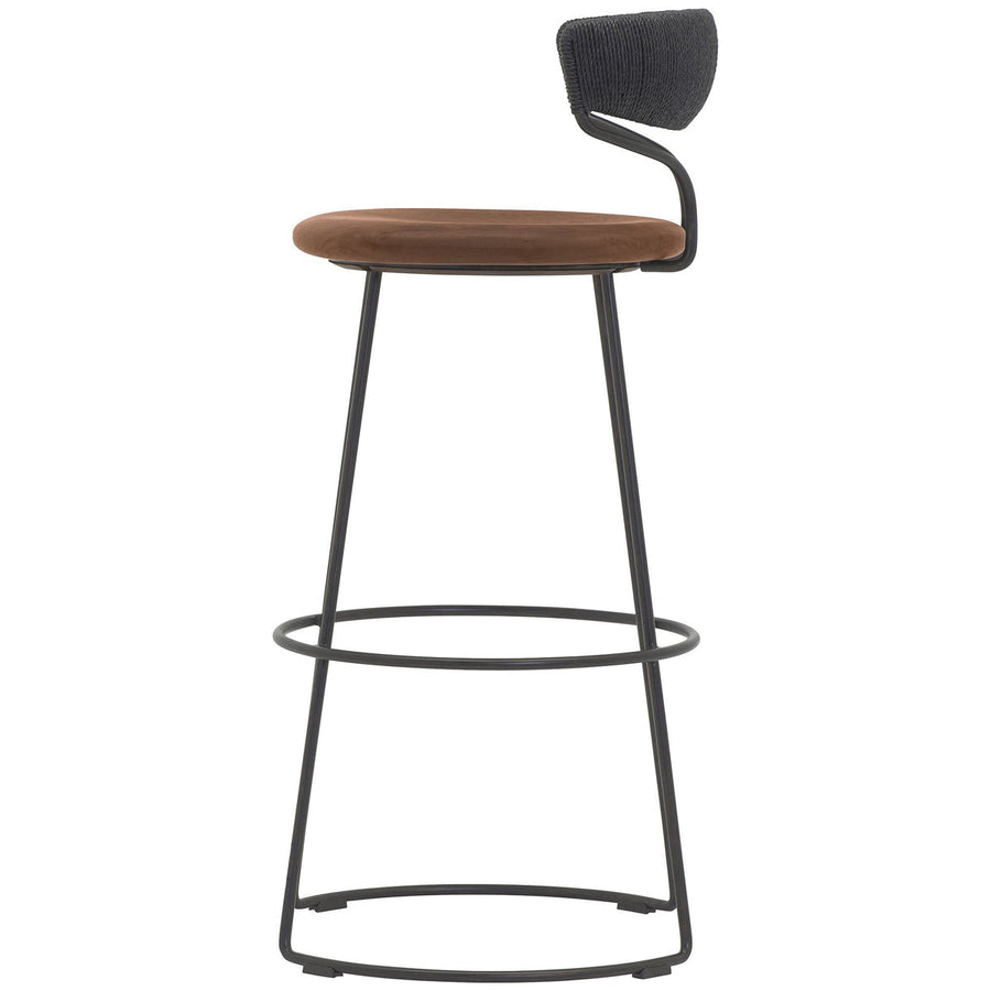 Baker Furniture Danish Cord Swivel Barstool MCO426T