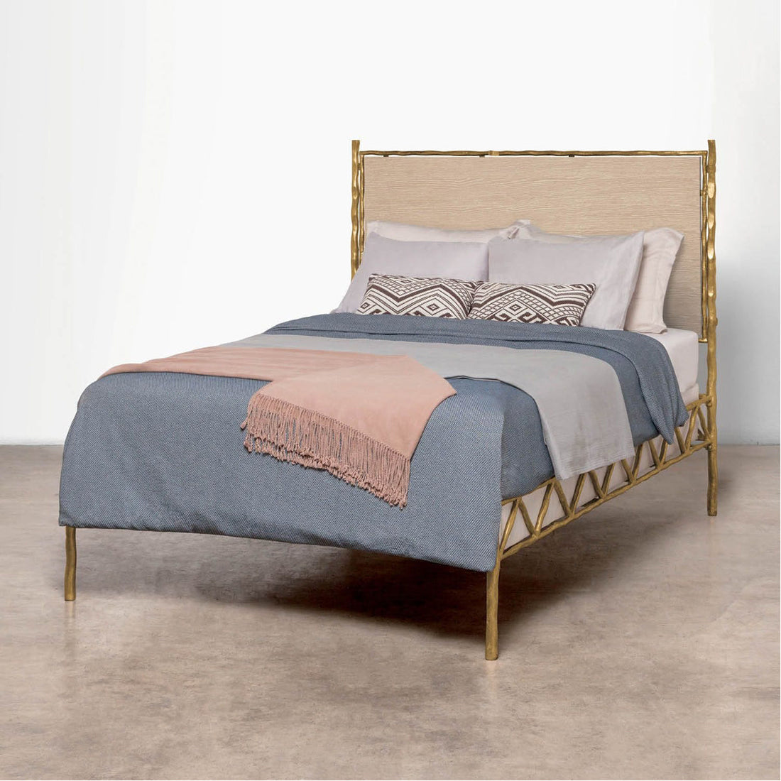 Made Goods Brennan Textured Bed in Danube Fabric