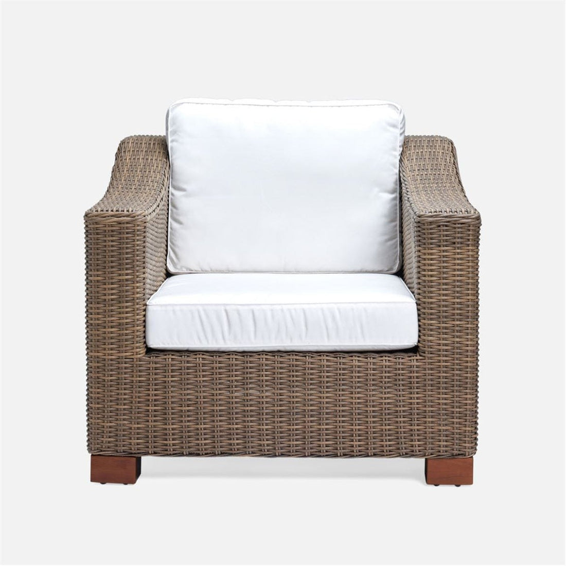 Made Goods Marina Faux Wicker Outdoor Lounge Chair in Alsek Fabric