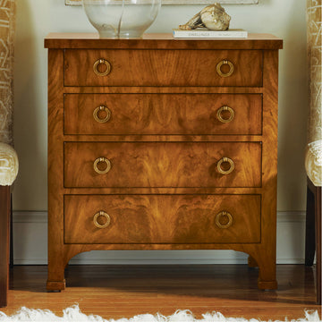 Modern History Walnut Biedermeier 4-Drawer Chest