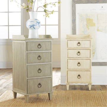 Modern History Four Drawer Gustavian Bedside Cabinet