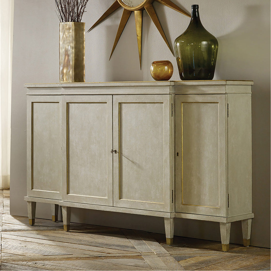 Modern History Gustavian Breakfront Cabinet