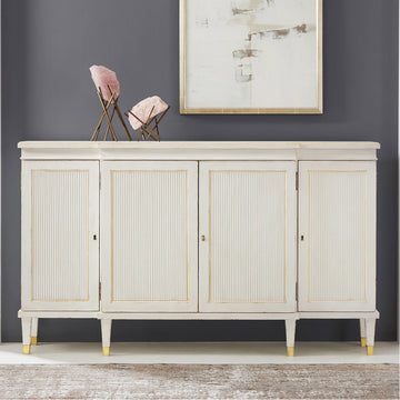 Modern History Swedish Reeded Breakfront Cabinet