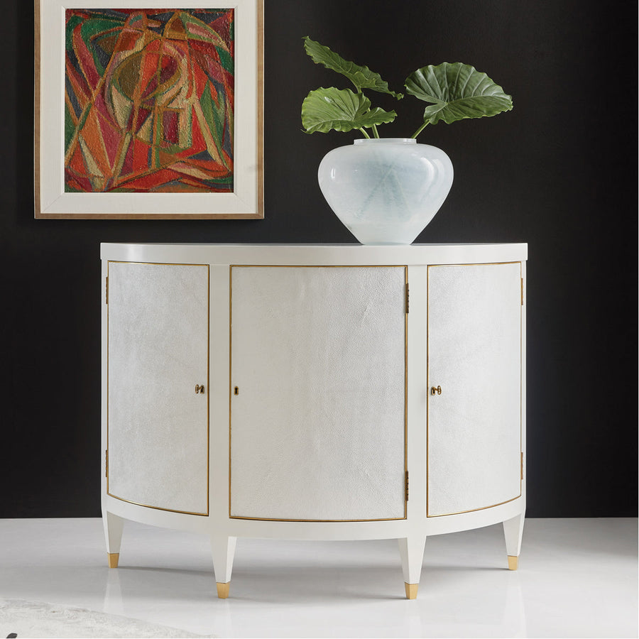 Modern History Shagreen Half Round Cabinet