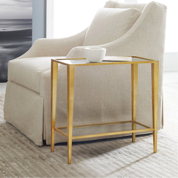 Modern History Large Gilt Chairside Table