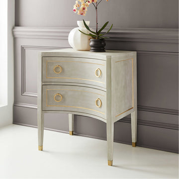 Modern History Gustavian 2-Drawer Concave Nightstand