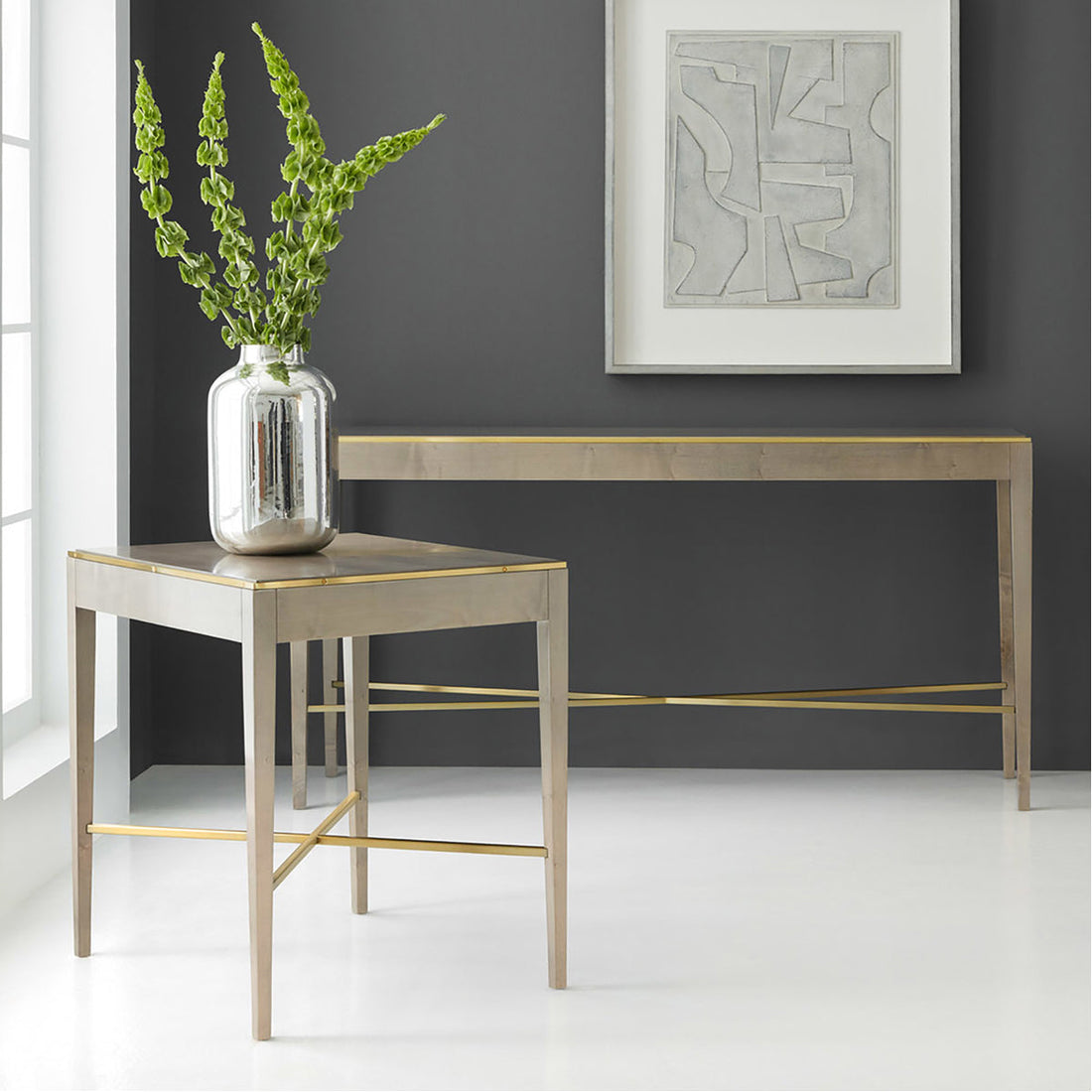 Modern History Large Georgian End Table - Grey Sycamore