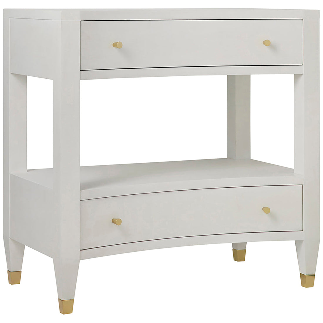 Modern History White Linen Nightstand