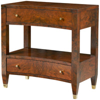 Modern History Concave Nightstand - Walnut Burl