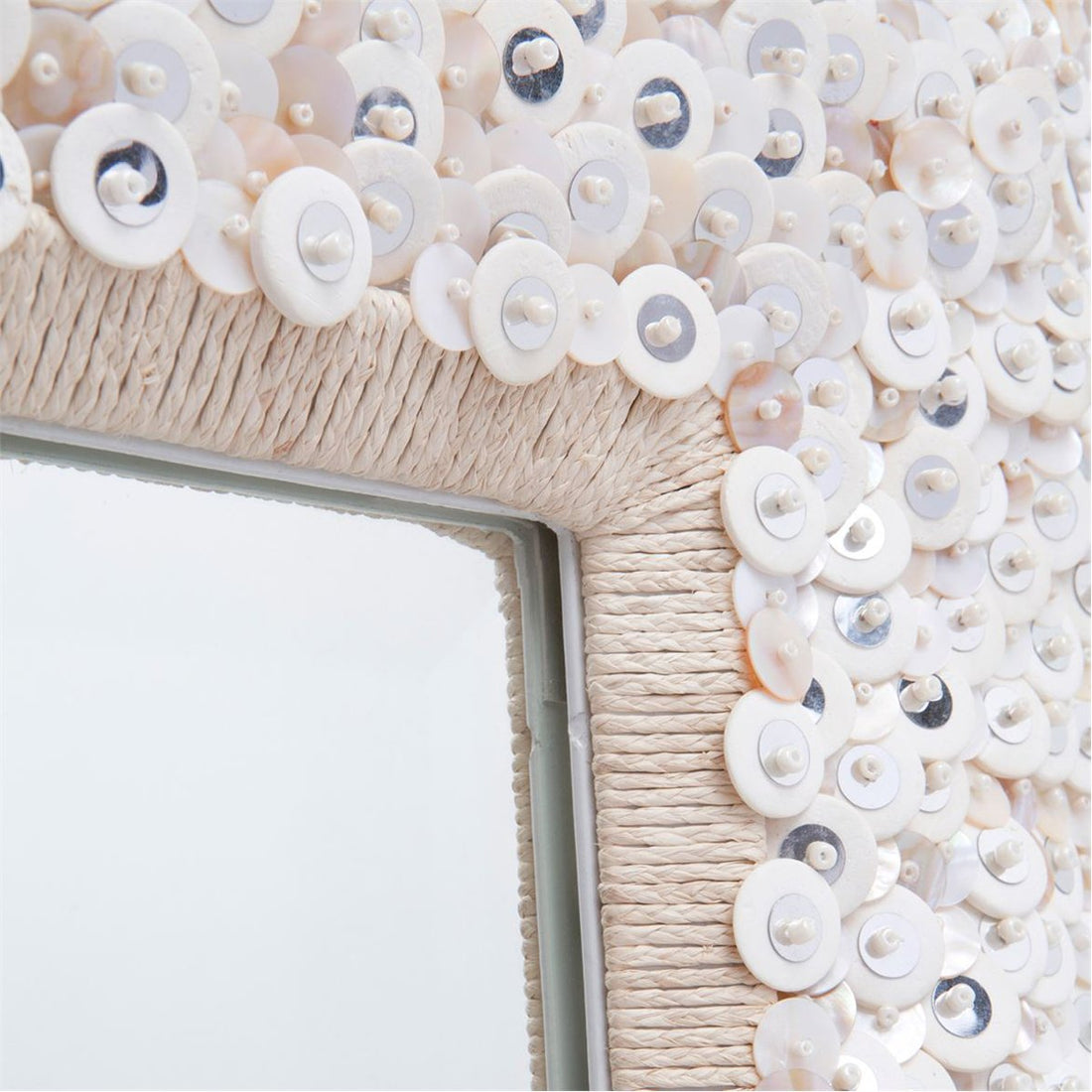 Made Goods Abigail Beige Mix Coco Beads Mirror