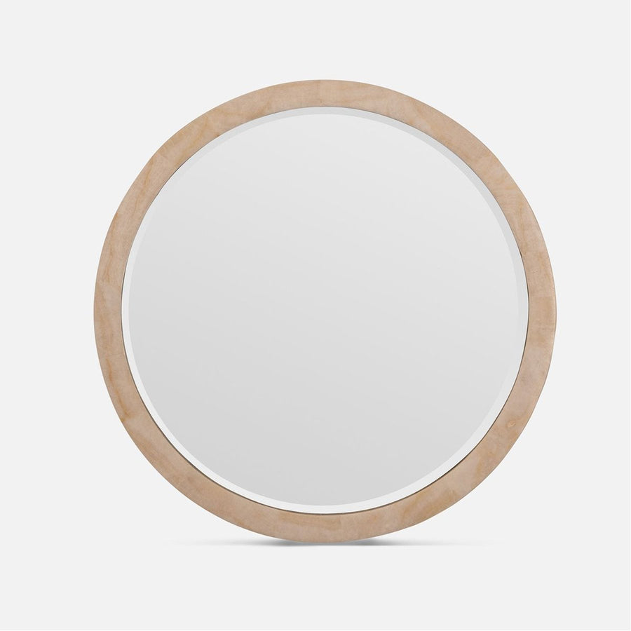 Made Goods Albert Classic Round Mirror in Beige Crystal Stone