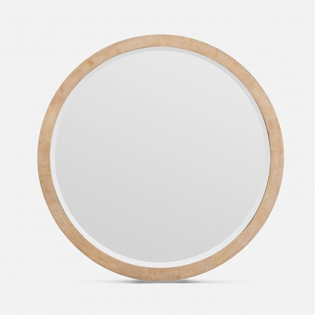 Made Goods Albert Classic Round Mirror in Beige Crystal Stone